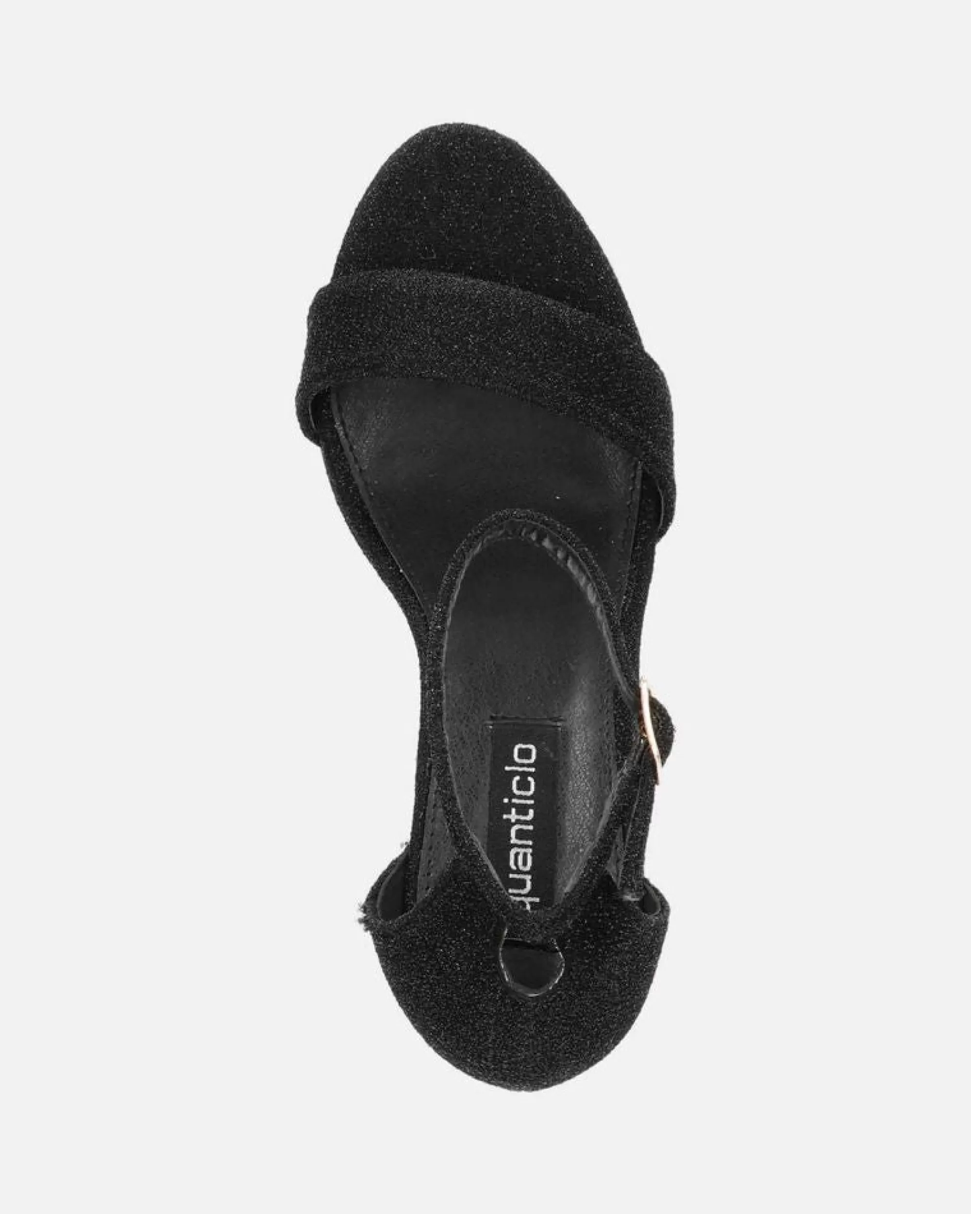 Quanticlo Annie - Sandali In Glitter Nero Con Tacco Best