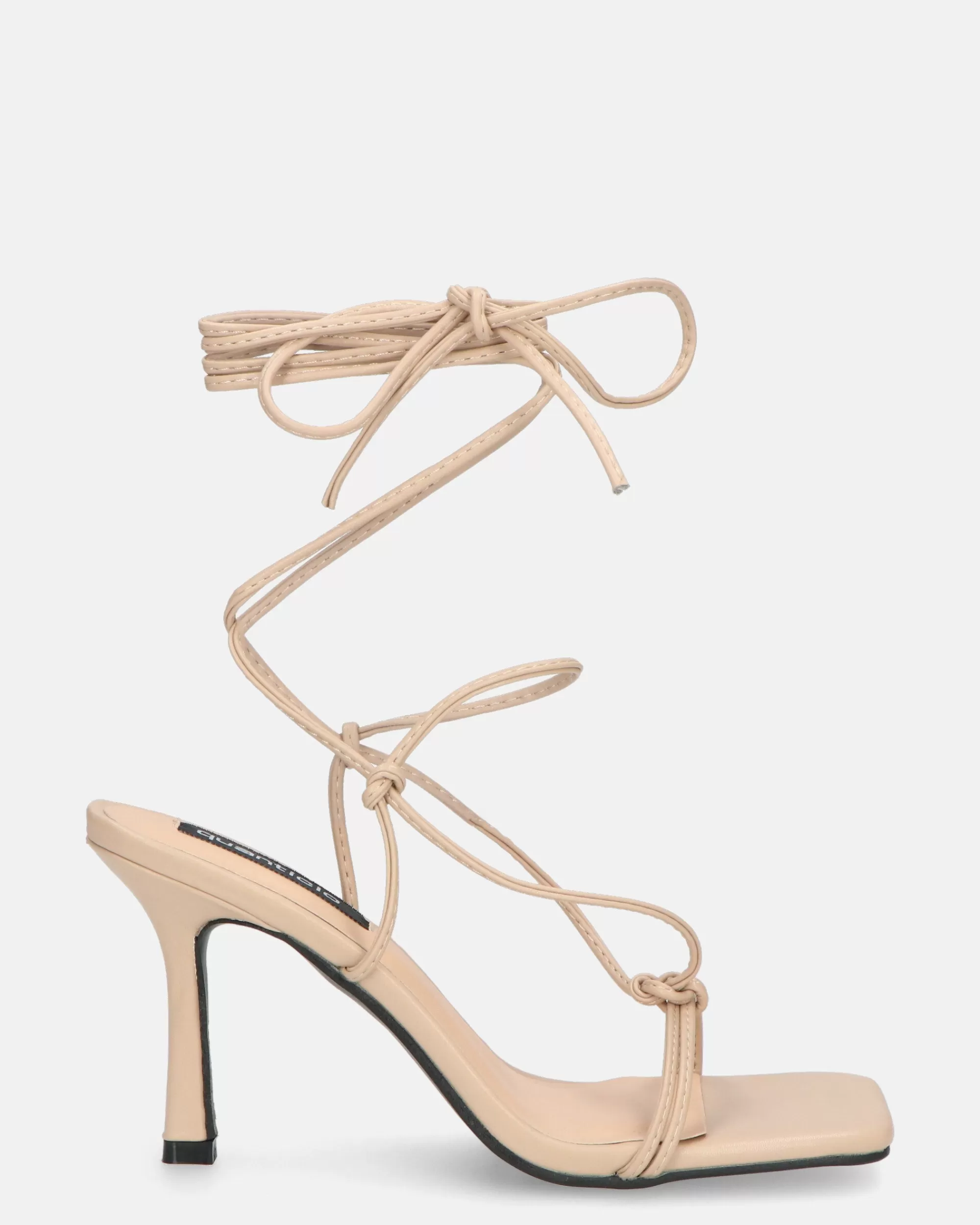 Quanticlo Dolly - Tacco A Spillo Beige Con Lacci Fashion