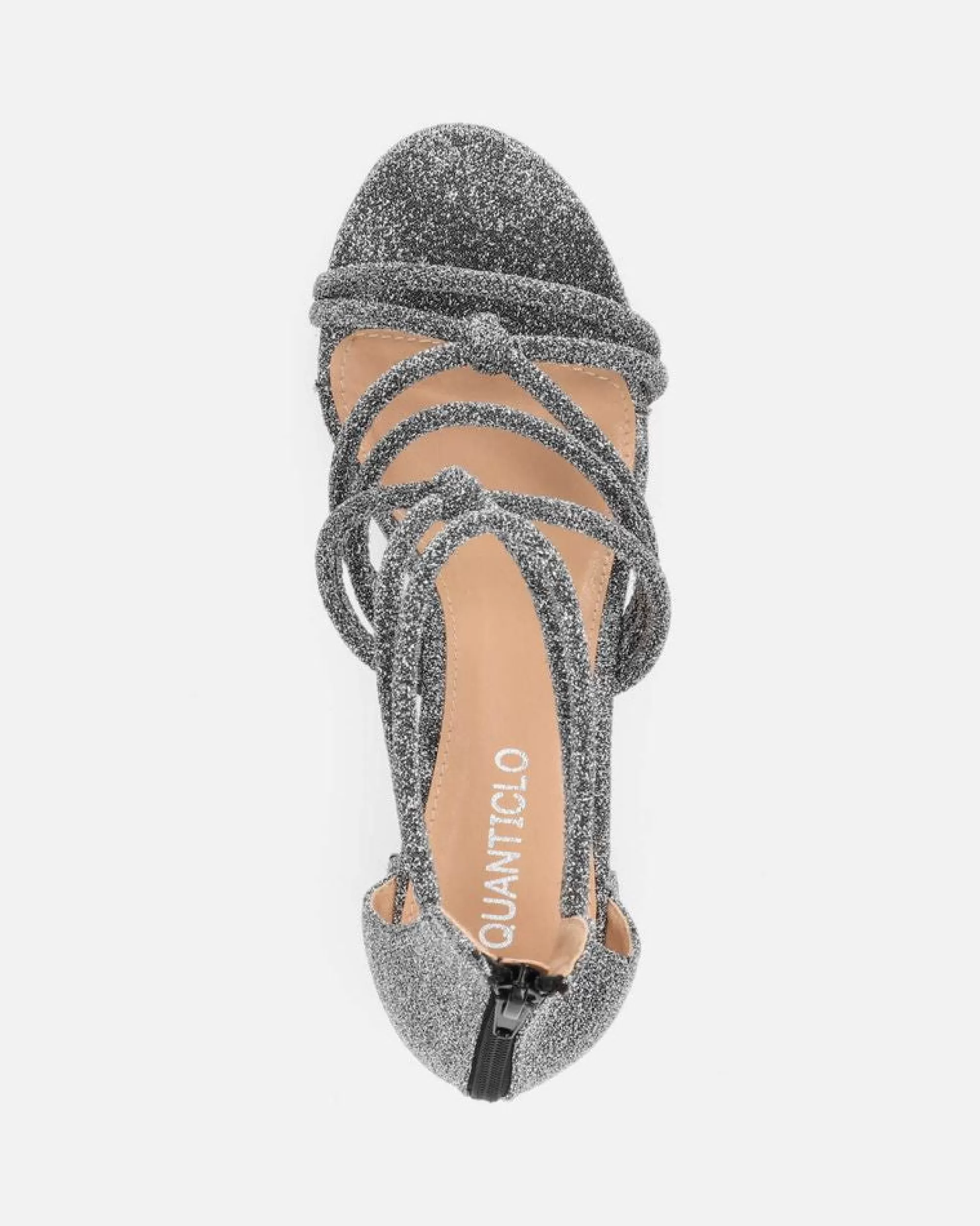 Quanticlo Faith - Sandali Con Tacco Medio In Glitter Grigio Cheap