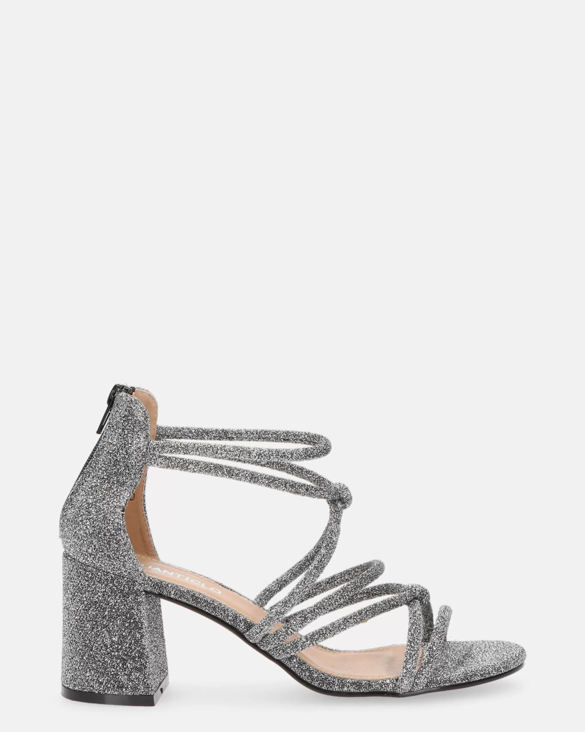 Quanticlo Faith - Sandali Con Tacco Medio In Glitter Grigio Clearance