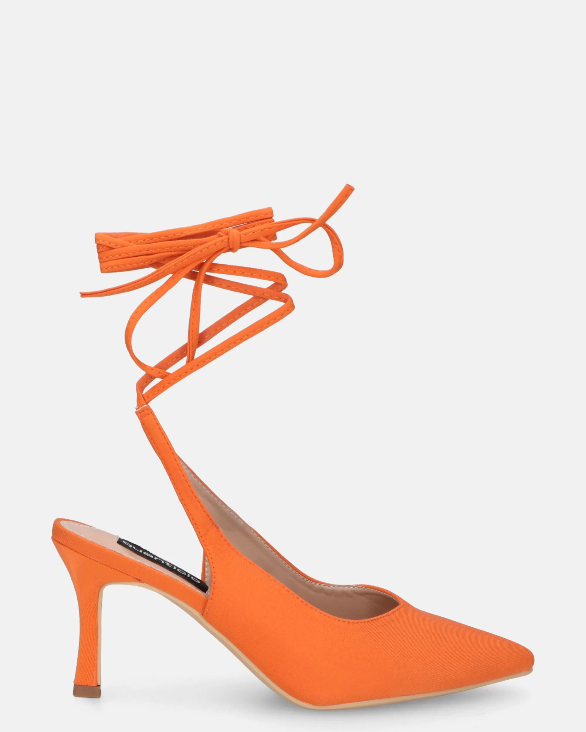 Quanticlo Iole - Scarpe Con Tacco A Spillo In Lycra Arancio Discount