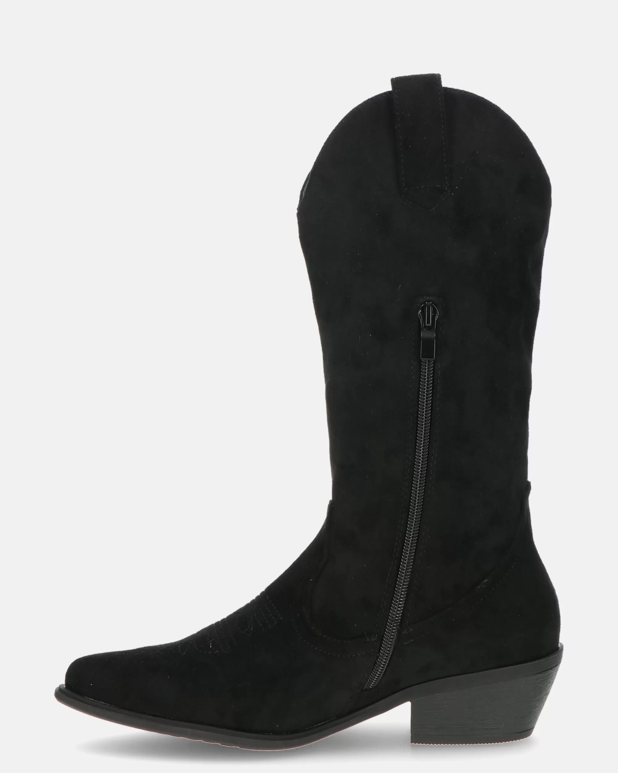 Quanticlo Jadyn - Stivaletto Texano In Camoscio Nero Con Frangette Discount