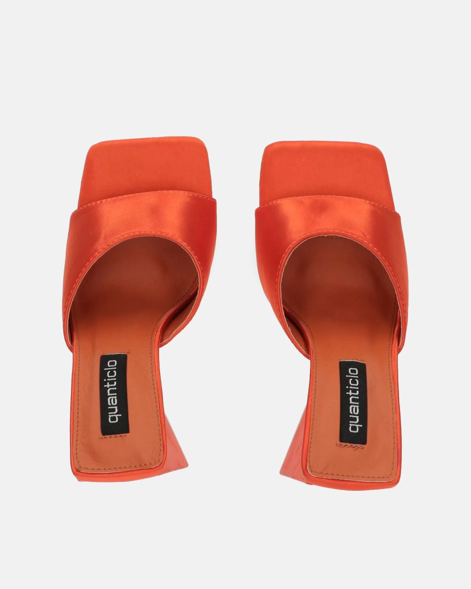 Quanticlo Kamelya - Scarpe Con Tacco Squadrato In Lycra Arancione Online