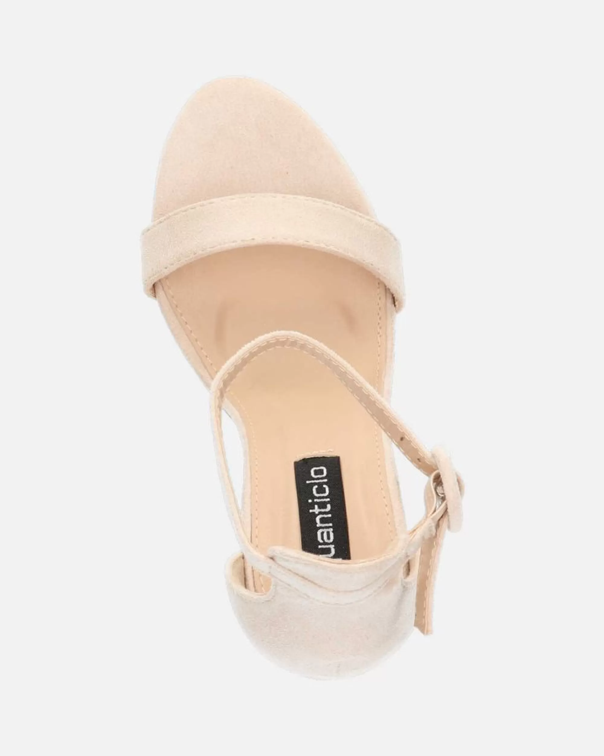 Quanticlo Selene - Sandalo Con Tacco In Camoscio Beige Online