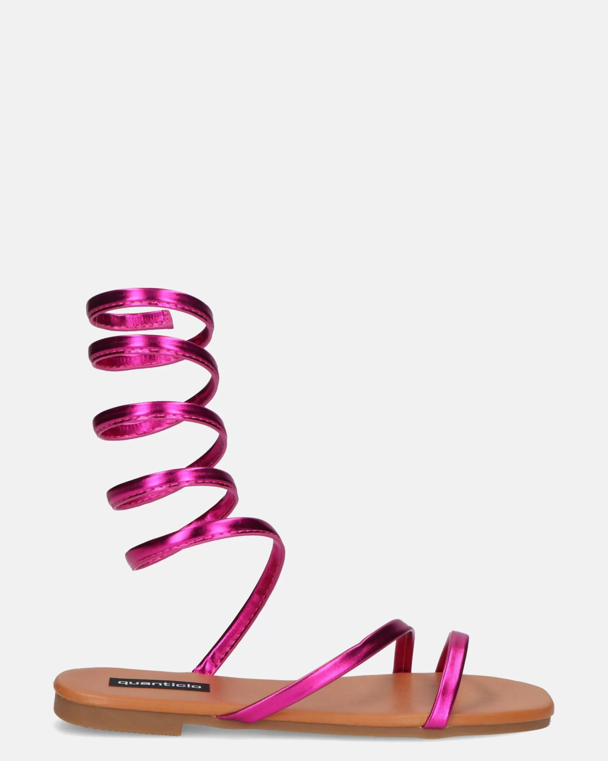 Quanticlo Sienna - Sandali Con Suola Marrone E Spirale Fucsia Discount