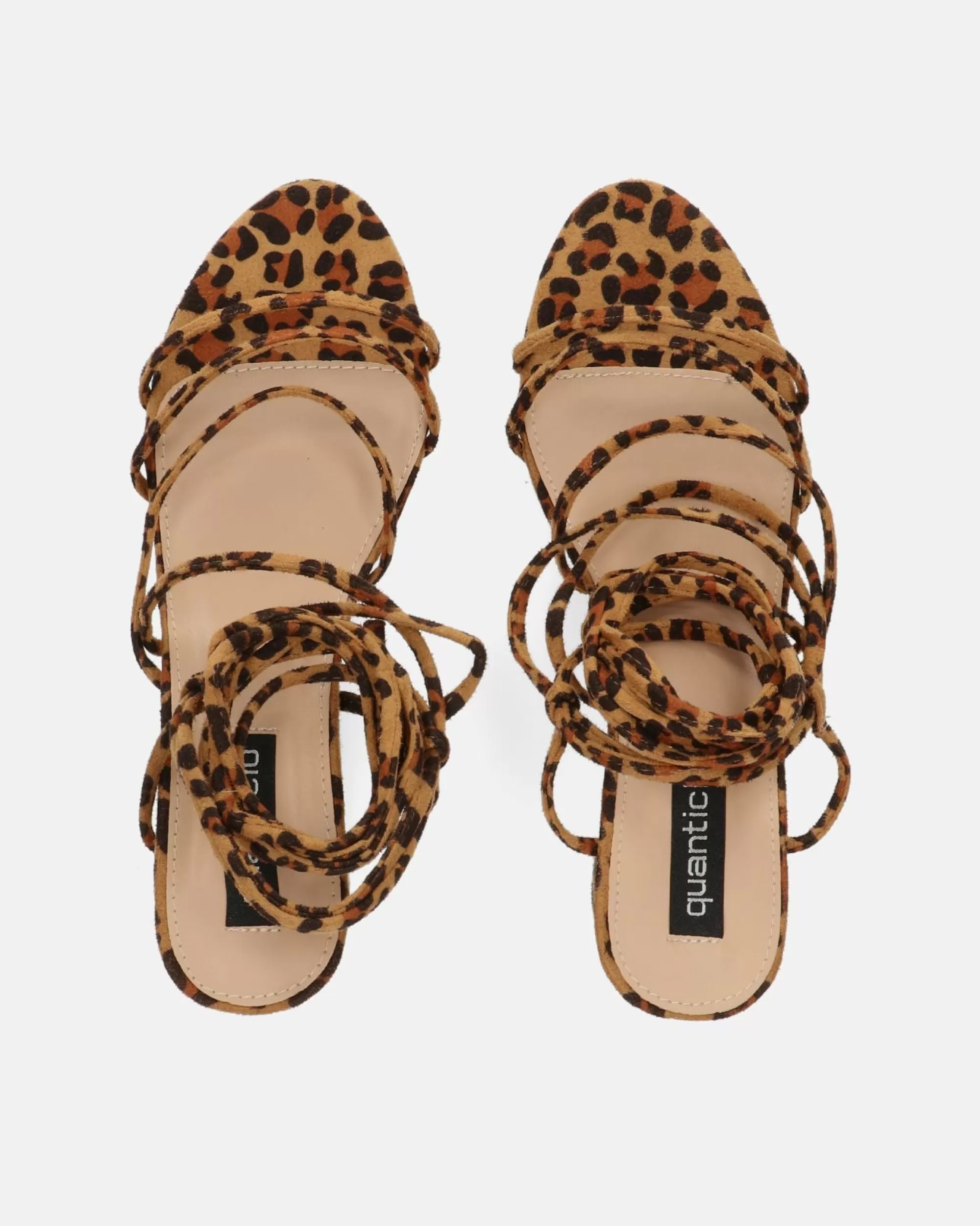 Quanticlo Talia - Sandali Con Tacco In Camoscio Leopardato Flash Sale