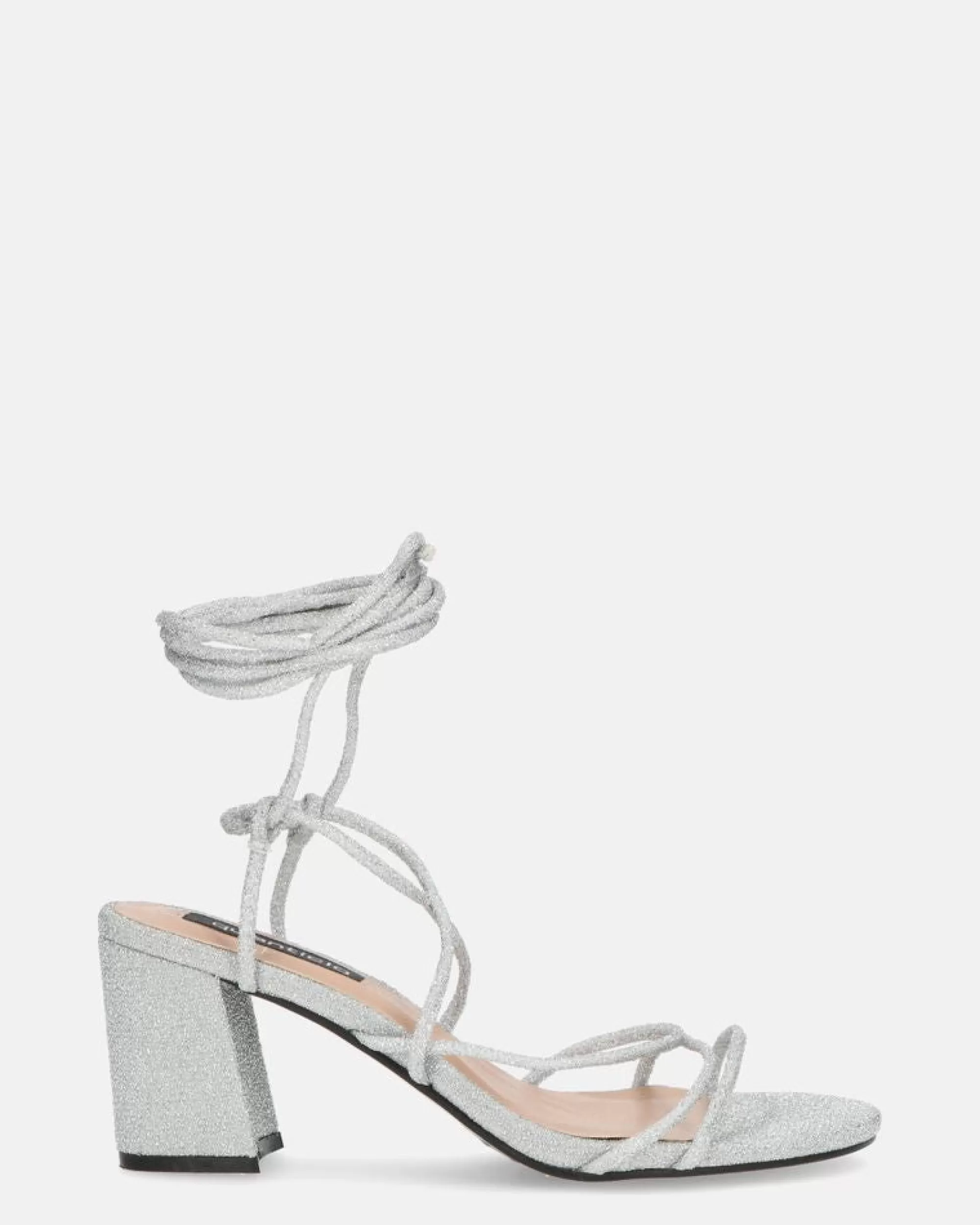 Quanticlo Talia - Sandali Con Tacco In Glitter Grigio Discount